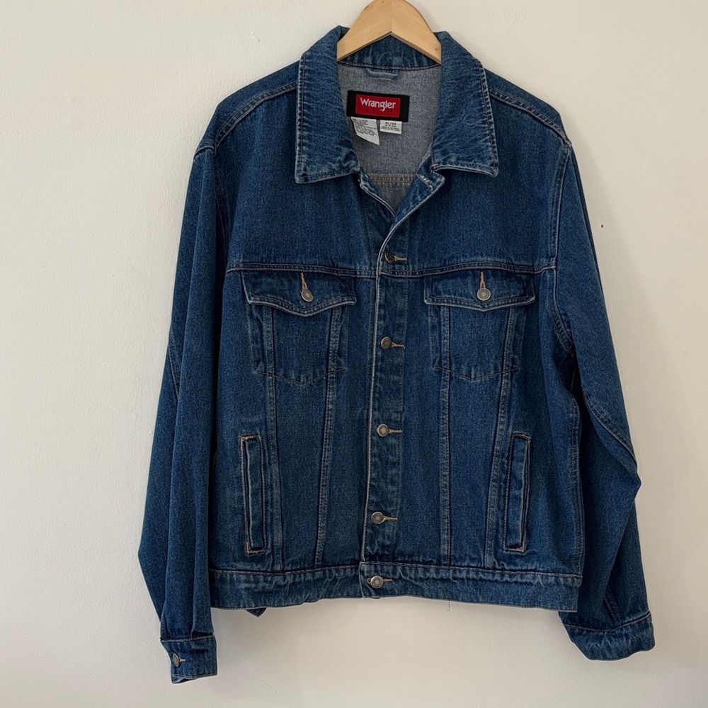 Wrangler Hero Vintage Denim Jacket 90s Y2K Blue Jean Trucker Capsule XL Fits M L